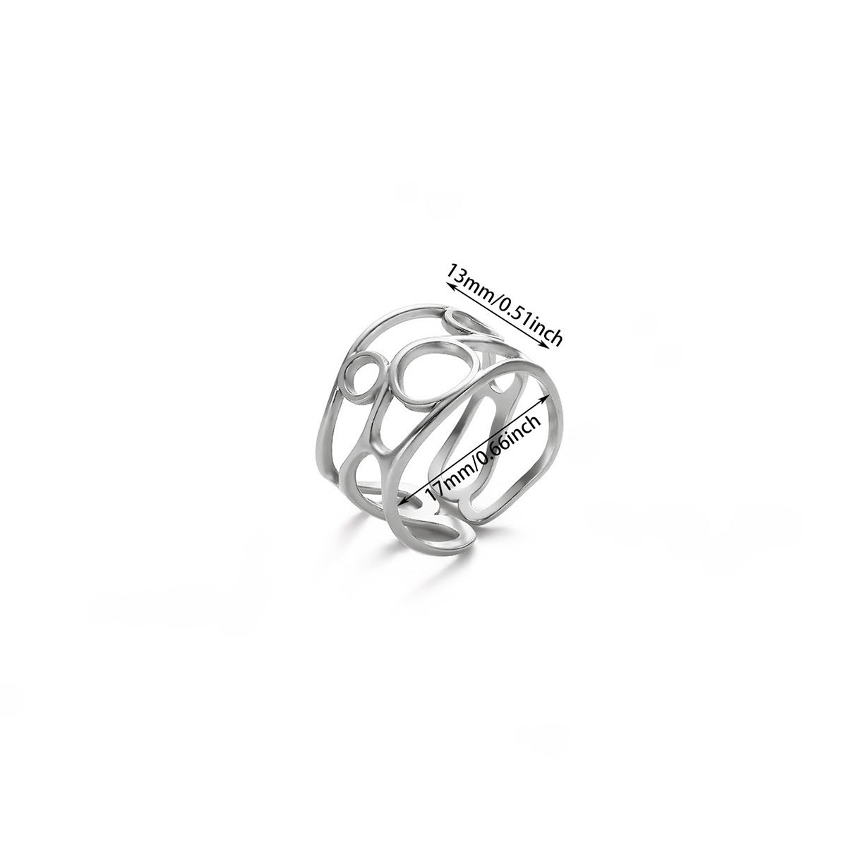 Modern Style 304 Stainless Steel Elegant Finger Ring Adjustable