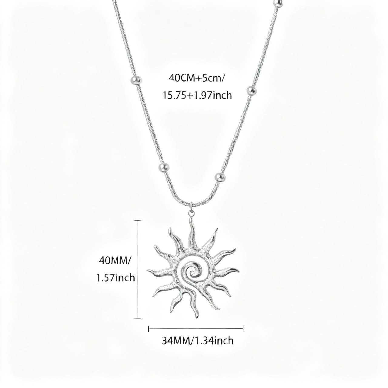 Silver sunny beach 304 Stainless Steel Non Tarnish Pendant Necklace