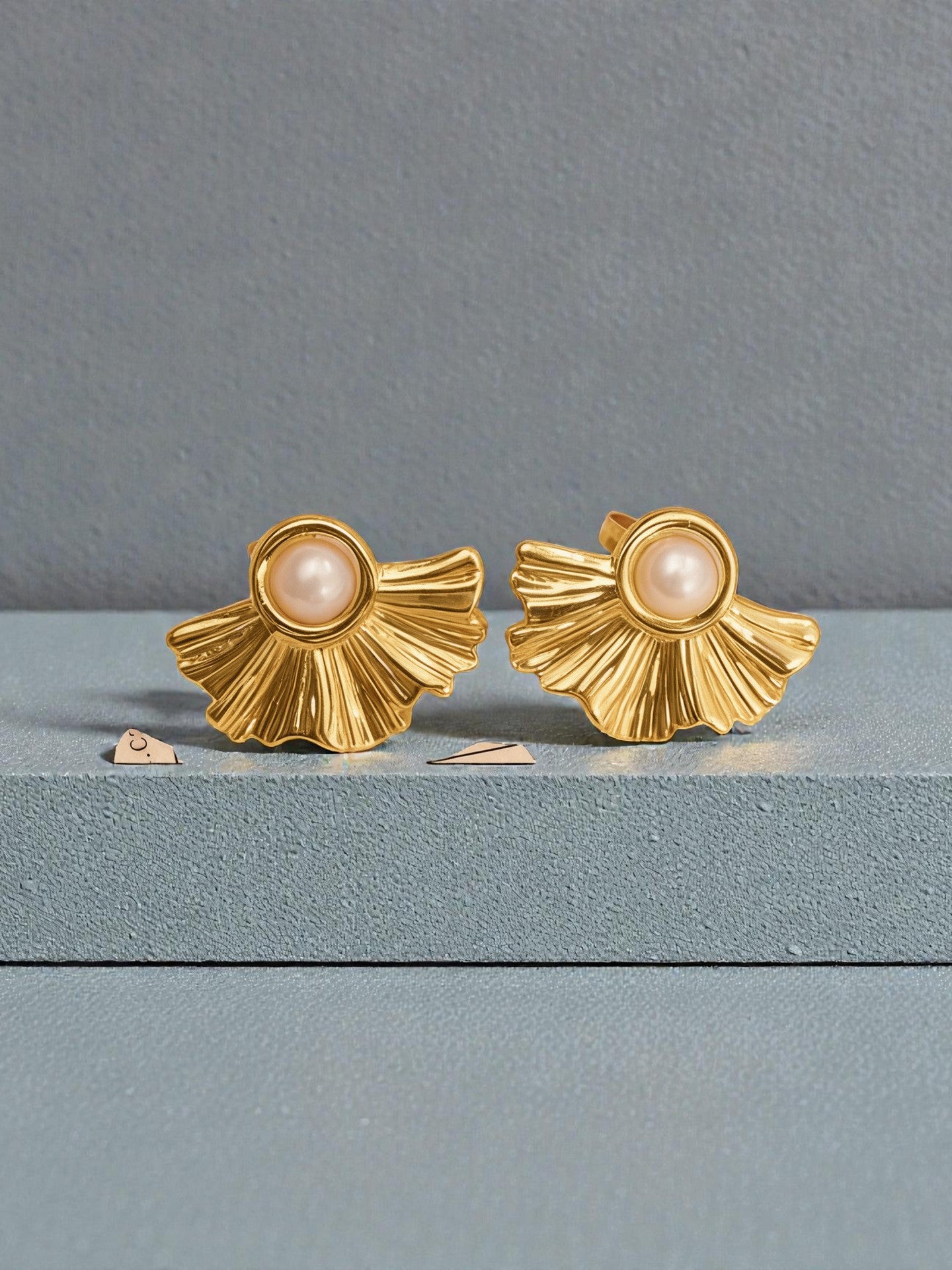 Cute Bow with pearl earrings 304 stainless steel