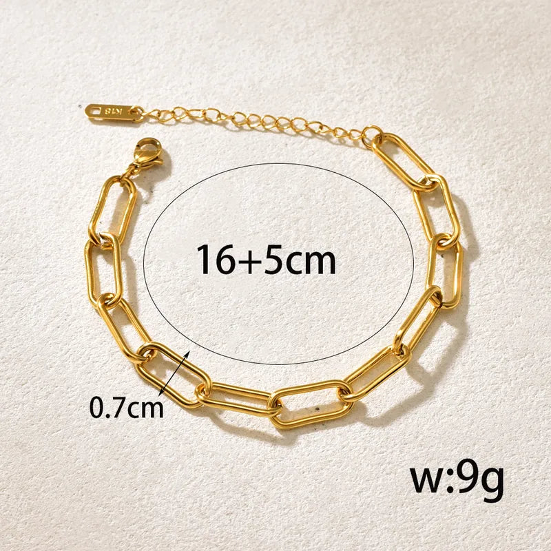 Simple Style 304 Stainless Steel Gold Plated Bracelet