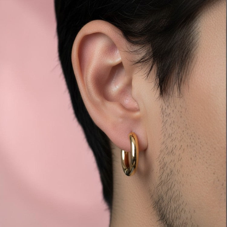 Round shape stainless steel stud gold