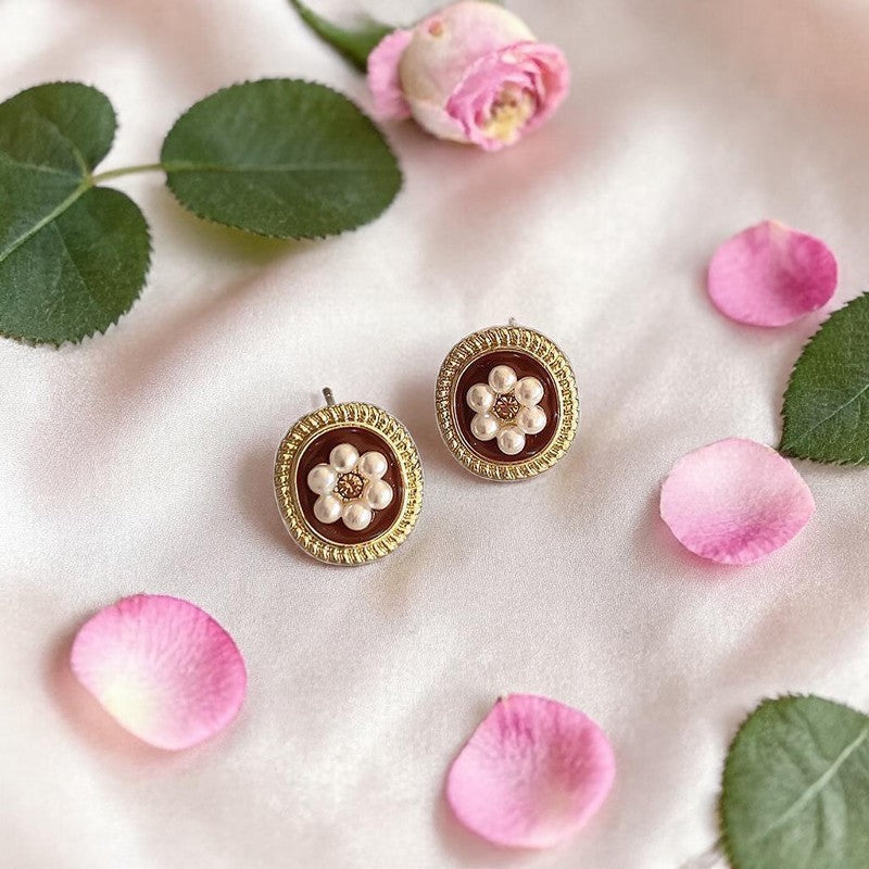 Flower design 304 Stainless steel earrings