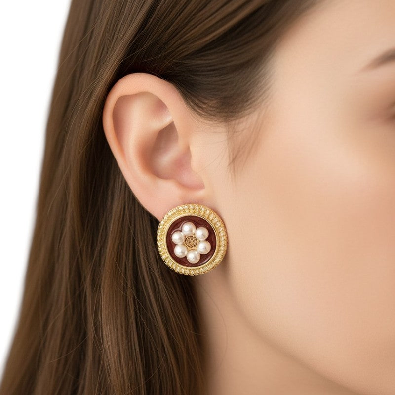 Flower design 304 Stainless steel earrings