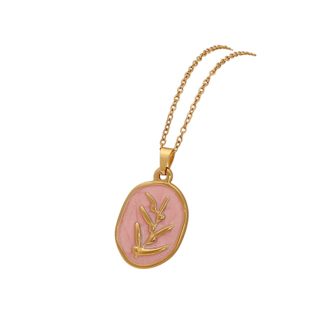 Flower Branch 304 Stainless Steel Non Tarnish Pendant Necklace