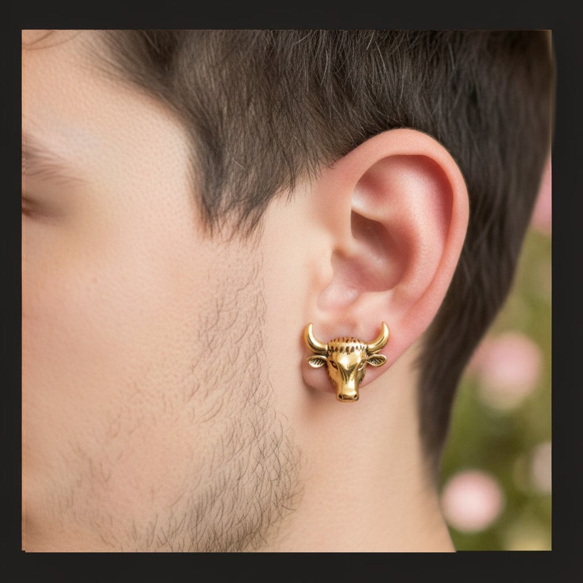 Trader style Bull symbol stainless steel stud