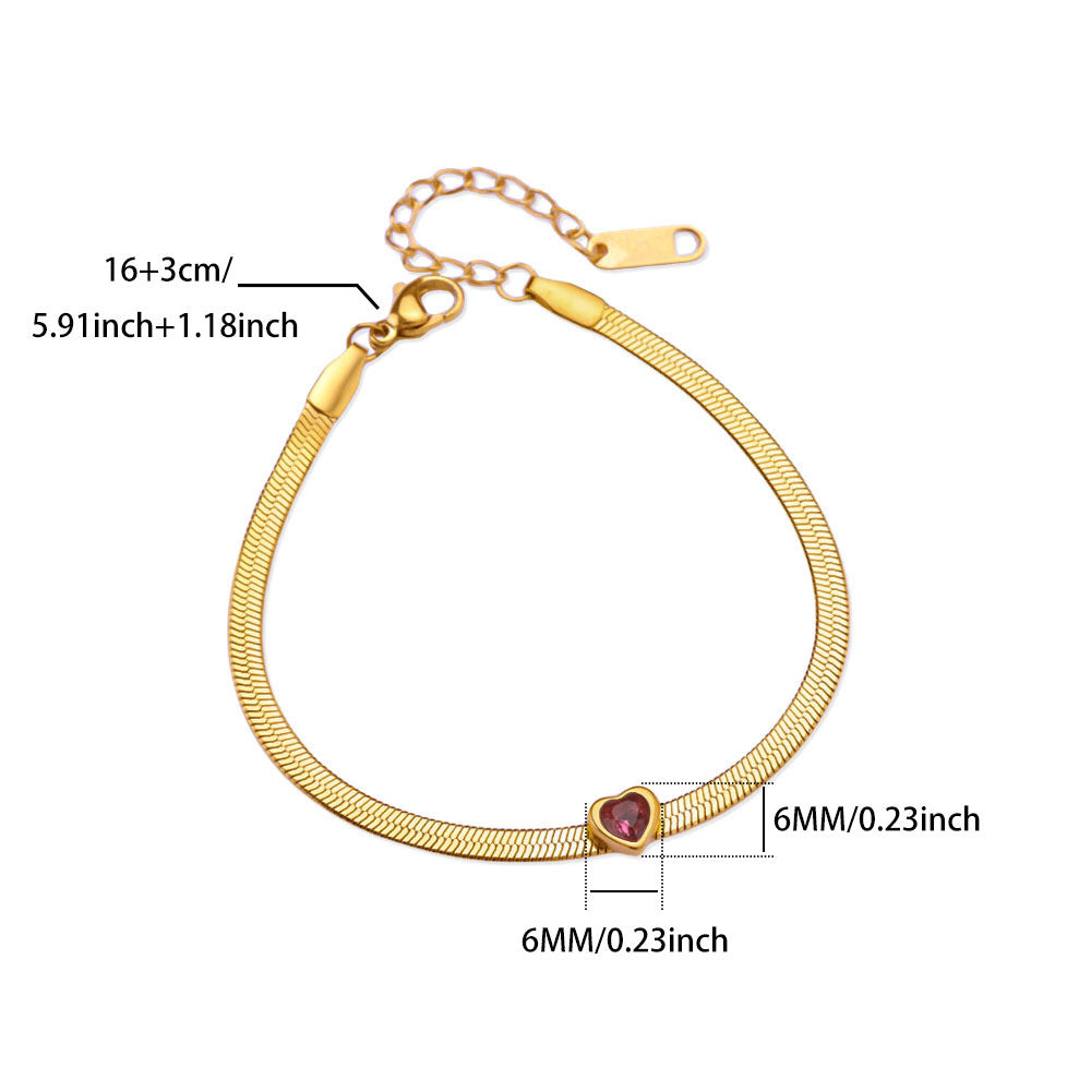 Versatile Heart Shaped terracotta stone 304 Stainless Steel Bracelet