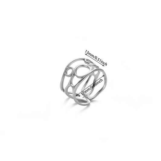 Modern Style 304 Stainless Steel Elegant Finger Ring Adjustable