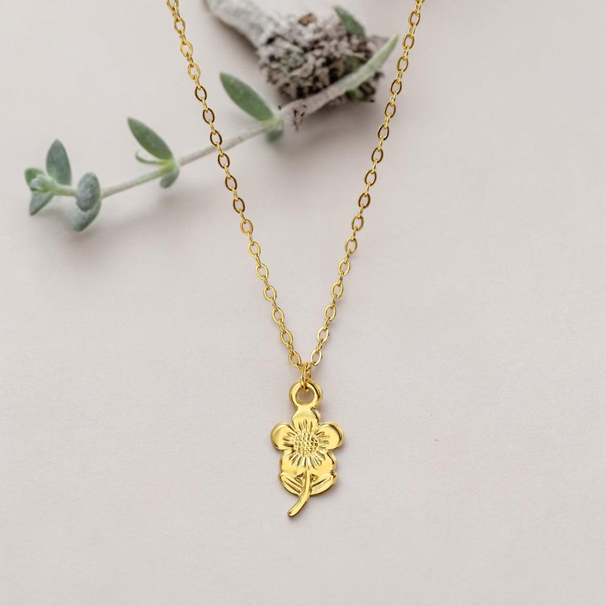 Golden sunflower  304 Stainless Steel Non Tarnish Pendant Necklace
