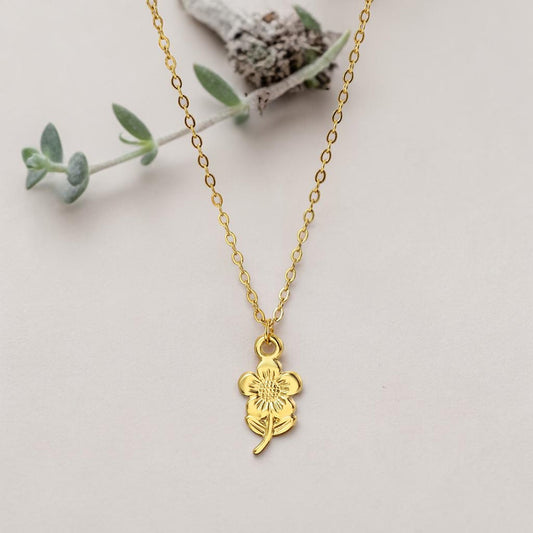 Golden sunflower  304 Stainless Steel Non Tarnish Pendant Necklace