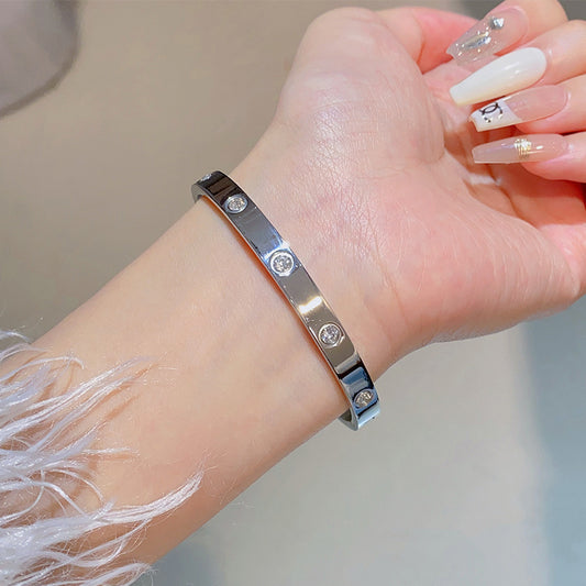 Elegant Non-Fading Clasp Type Acrylic 304 Stainless Steel Bracelet