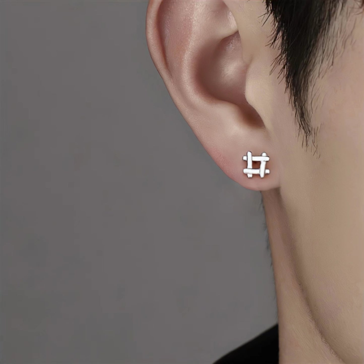 Hashtag symbol stainless steel stud