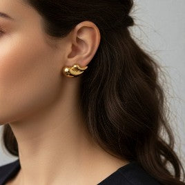 Statement piece 304 Stainless steel 18k gold plated earrings