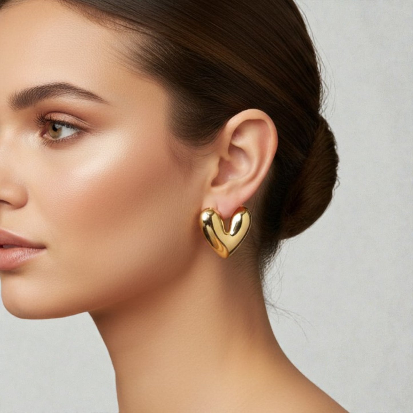 Heart shape 304 Stainless steel 18k Gold plated earrings