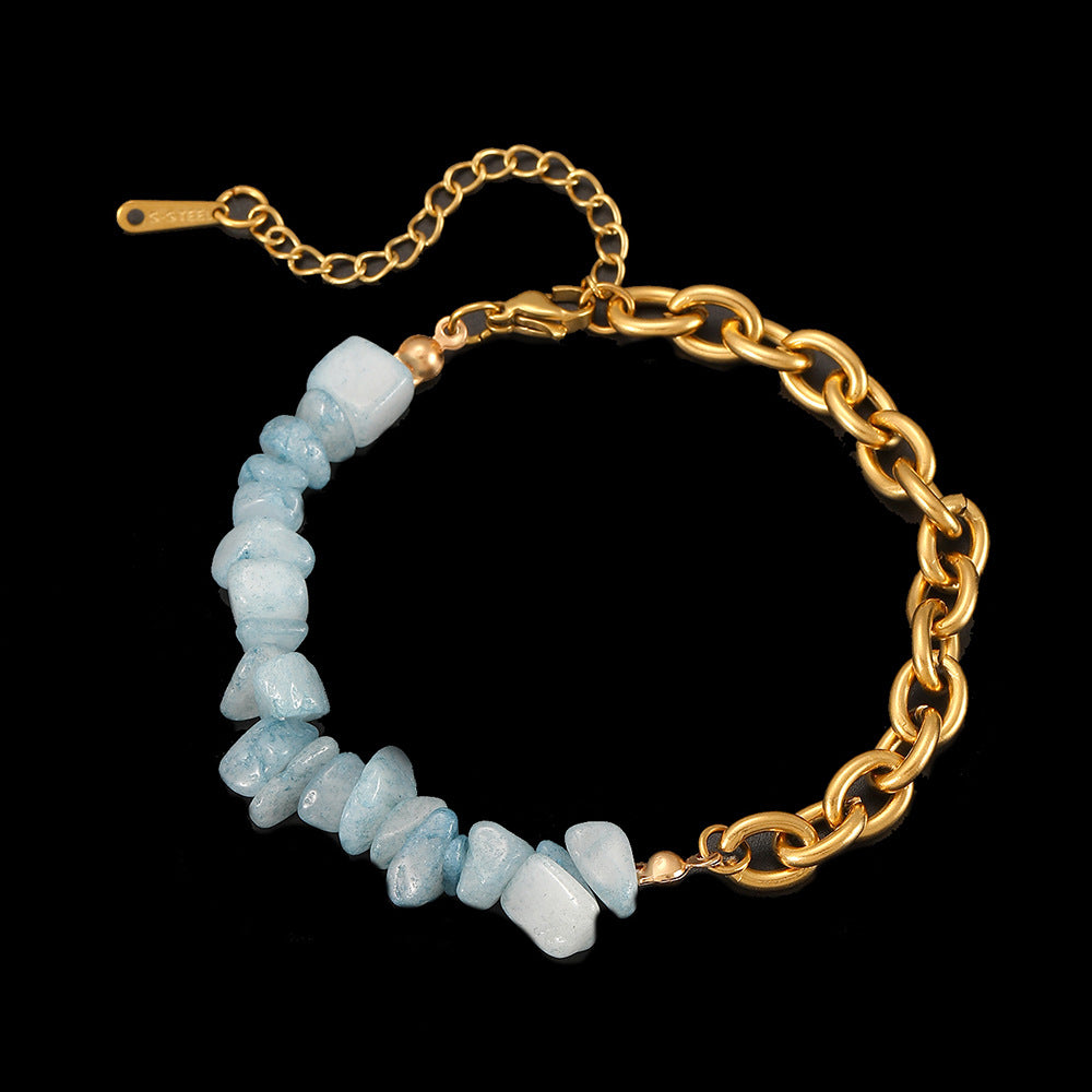 Natural Stone Titanium Steel Chain 304 Stainless Steel Bracelet