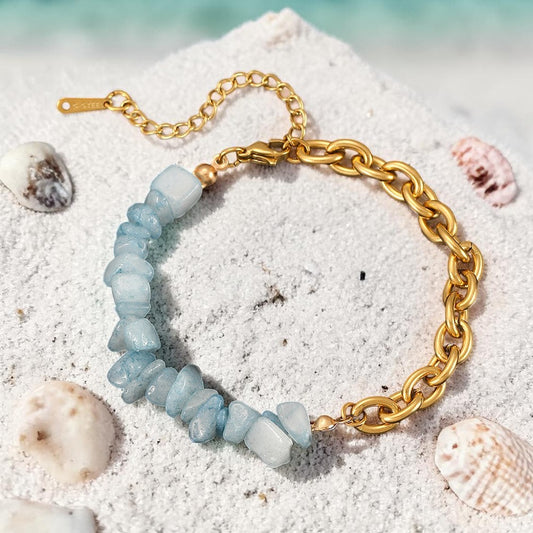 Natural Stone Titanium Steel Chain 304 Stainless Steel Bracelet