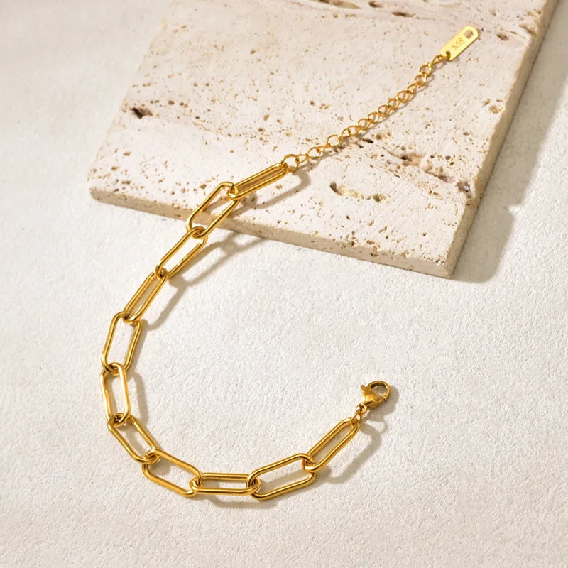 Simple Style 304 Stainless Steel Gold Plated Bracelet